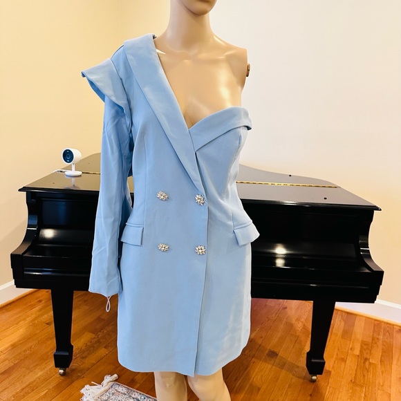 NWT BLOGGER’S FAVORITE LAVISH ALICE LUXURY ONE RUFFLE SLEEVE BLAZER DRESS - Picture 13 of 17